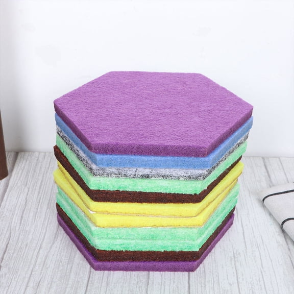 HOOWIFFY 12-Pack Self-Adhesive Felt Wall Decals Hexagon Shape with Soft Cloth Texture for Home Decor