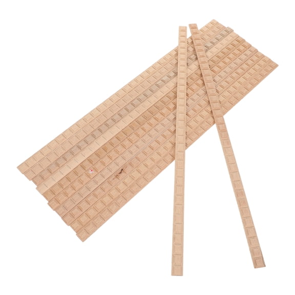 HOOWIFFY 12Pcs Unfinished Wood Edge Trim Khaki for Furniture Frames and Wall Moulding Decoration