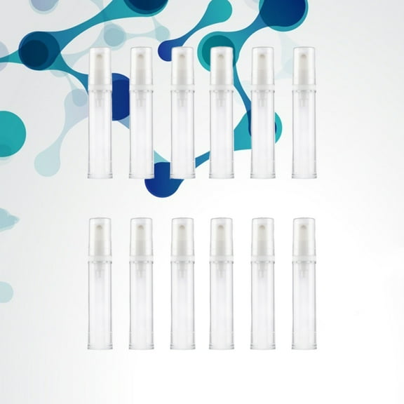 HOOWIFFY 12Pcs Press Pump Bottle Fine Mist for Travel General Users Outdoor Activity White