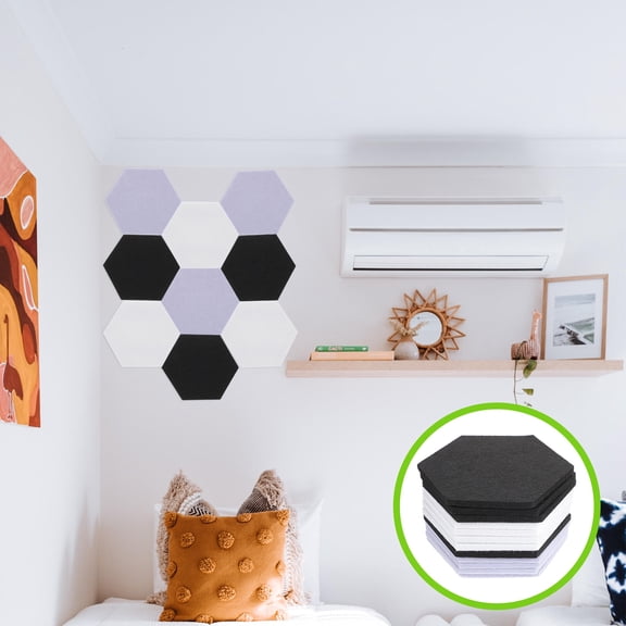 HOOWIFFY 12Pcs Sound Absorbing Acoustic Panels with High Density Felt Material for Home Noise Reduction