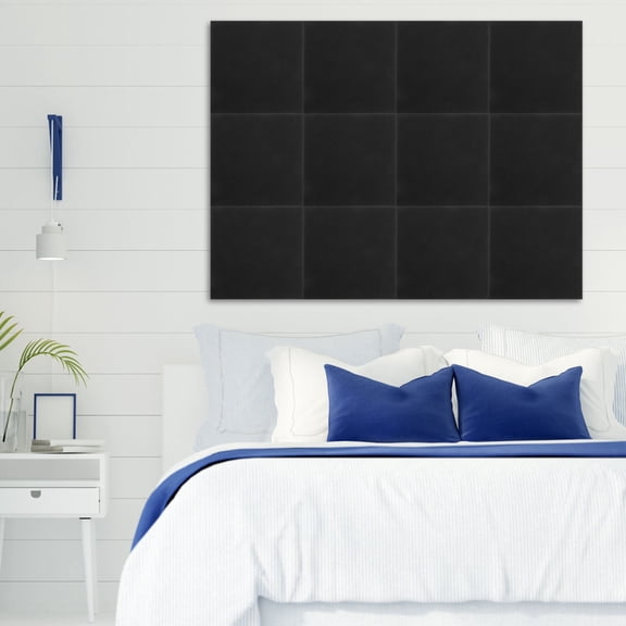 HOOWIFFY 12-Pack Self-Adhesive Soundproof Panels with Flat Grid Design for Noise Reduction and Music Studio