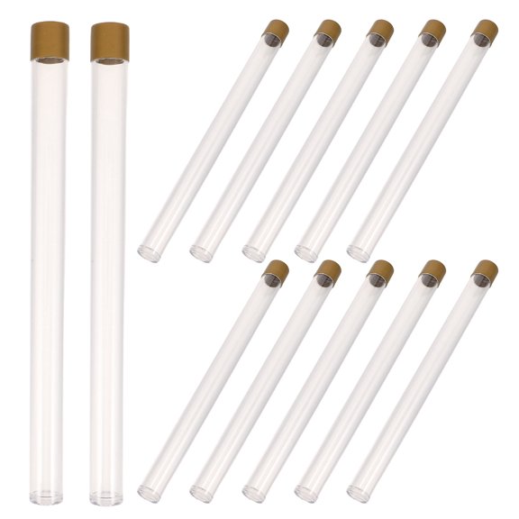 HOOWIFFY 12Pcs Transparent Acrylic Incense Stick Storage Tubes with Screw on Lid Portable Containers
