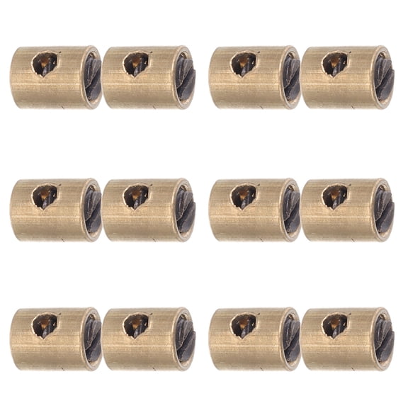 HOOWIFFY 12Pcs Weather Resistant Universal Cable Stop Clamp Plated Gold for Dirt Bike Atv and Lawn Mower Repairs