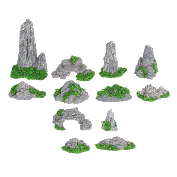 HOOWIFFY 12pcs Miniature Garden Accessories Figurines Ornaments Assorted Colors for Landscape Decor