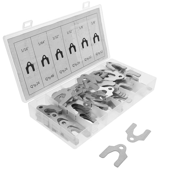HOOWIFFY 144Pcs Car Alignment Shims Spacers Silver Assortment for Accurate Camber and Caster Adjustment