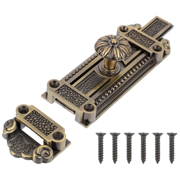HOOWIFFY Vintage Slide Door Bolt Lock Zinc Alloy Security Lock for Home and Office Use
