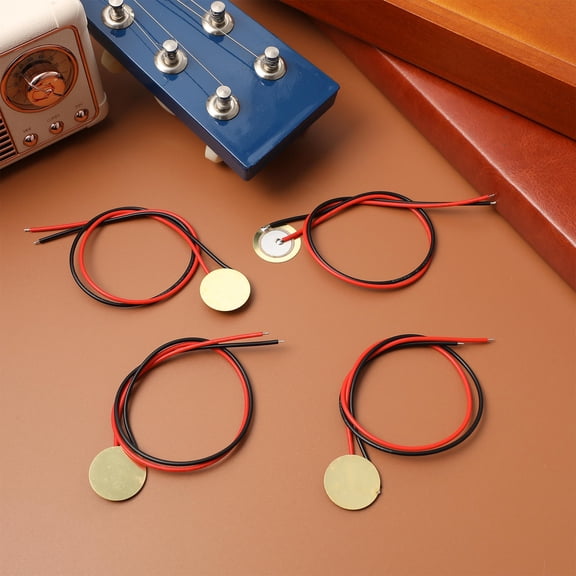 HOOWIFFY 15Pcs Piezoelectric Disks Brass Acoustic Guitar Parts Enhanced Sound