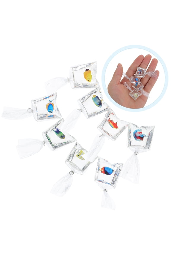 16Pcs Lightweight Resin Fish Pendant Charms Ocean Inspired Marine Animal Accessory