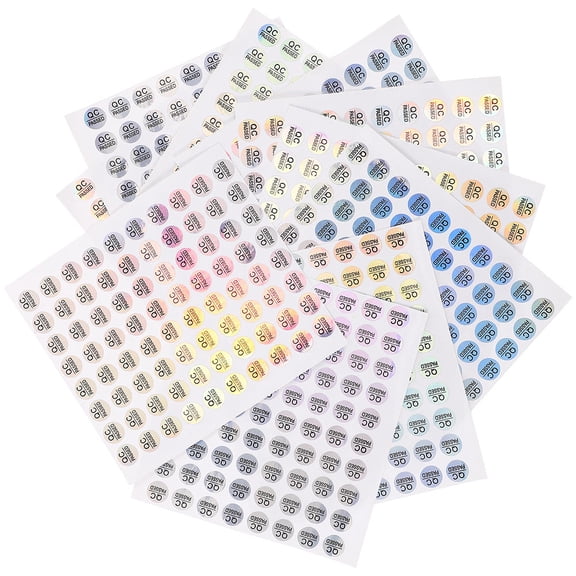 HOOWIFFY Silver Qc Passed Stickers PVC for Warehouse Use 1600Pcs
