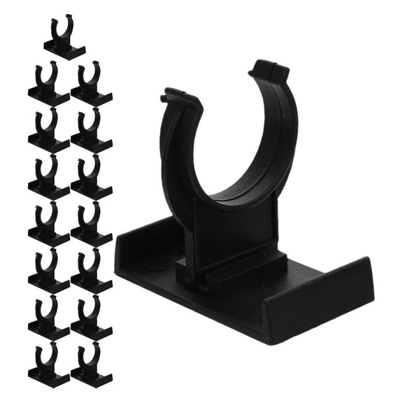 HOOWIFFY 16Pcs Black Adjustable Plinth Clips for Kitchen Cabinets Durable Plastic Foot Support