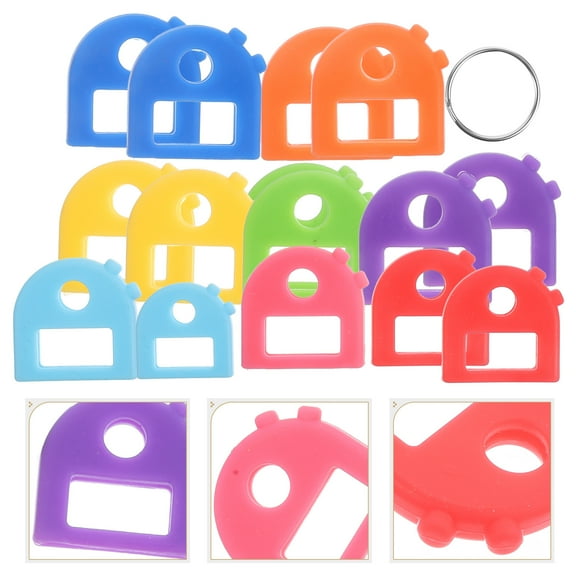 HOOWIFFY 16Pcs Cartoon Shaped Key Covers For Women Girls With Assorted Color Key Identifiers Daily Use