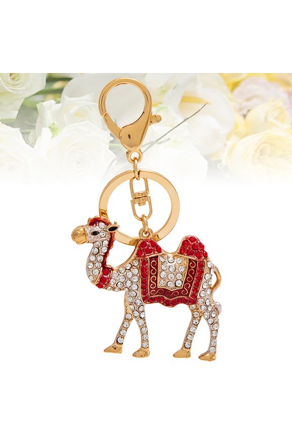 Red Camel-Shaped Pendant Key Holder, Creative Bag Charm and Decorative Ornament, 1 Piece