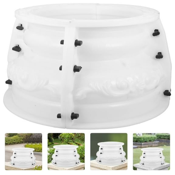 HOOWIFFY Beige Plastic Roman Column Base Mold for Elegant Garden Pathway and Home Decor Structures