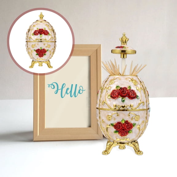 HOOWIFFY 1Pack Cylindrical Toothpick Dispenser Box Creative Storage Solution with Retro Style for Home Decor