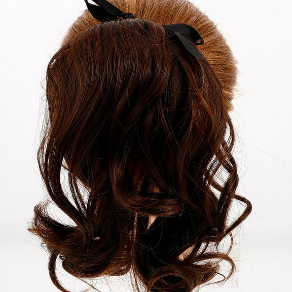 HOOWIFFY 1Pack Dark Brown Wavy Ponytail Extension for Women with High Temperature Fiber