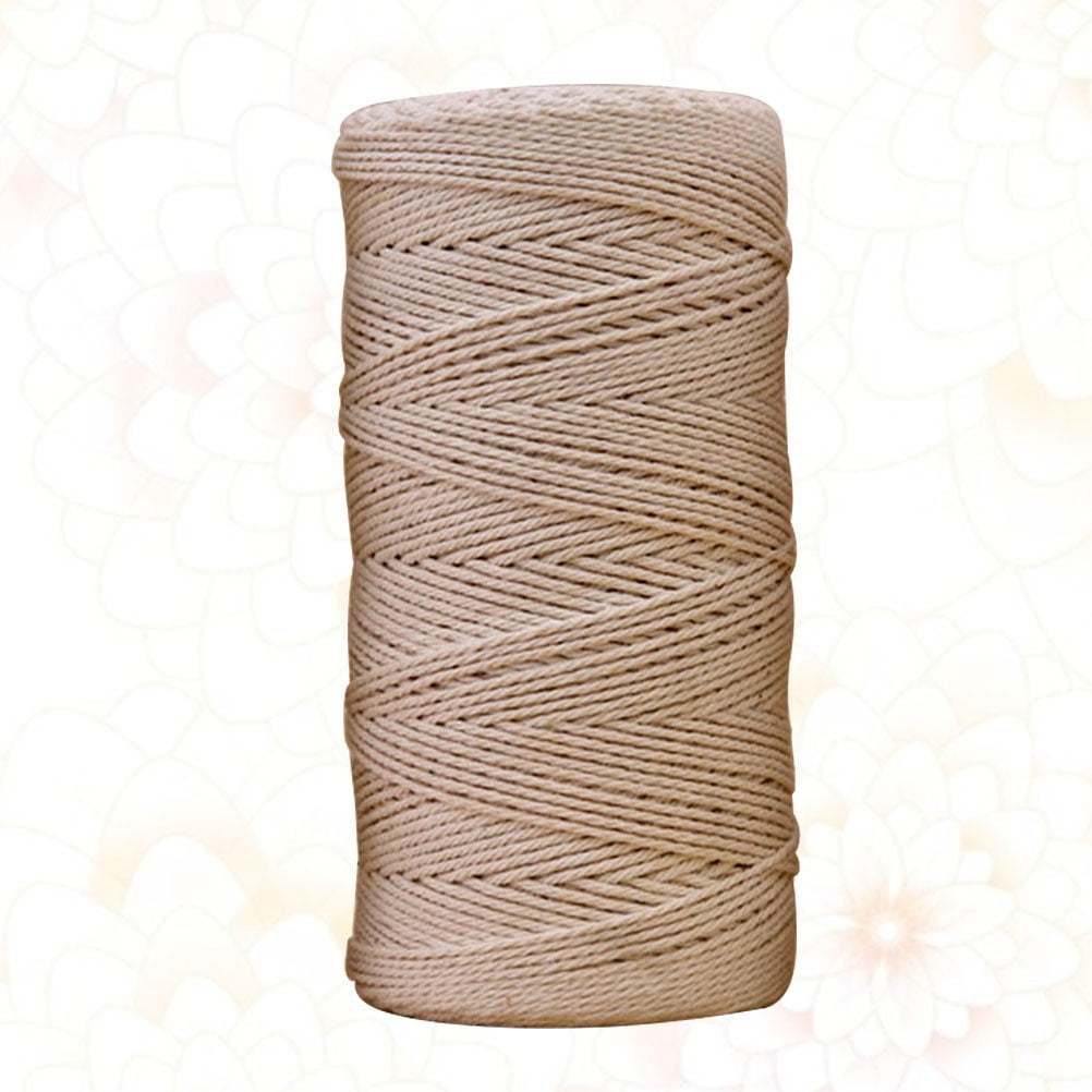 HOOWIFFY Natural Beige Cotton Cord for Handmade Crafts, Macrame, Weaving, Jewelry Making, Projects - 1 Piece