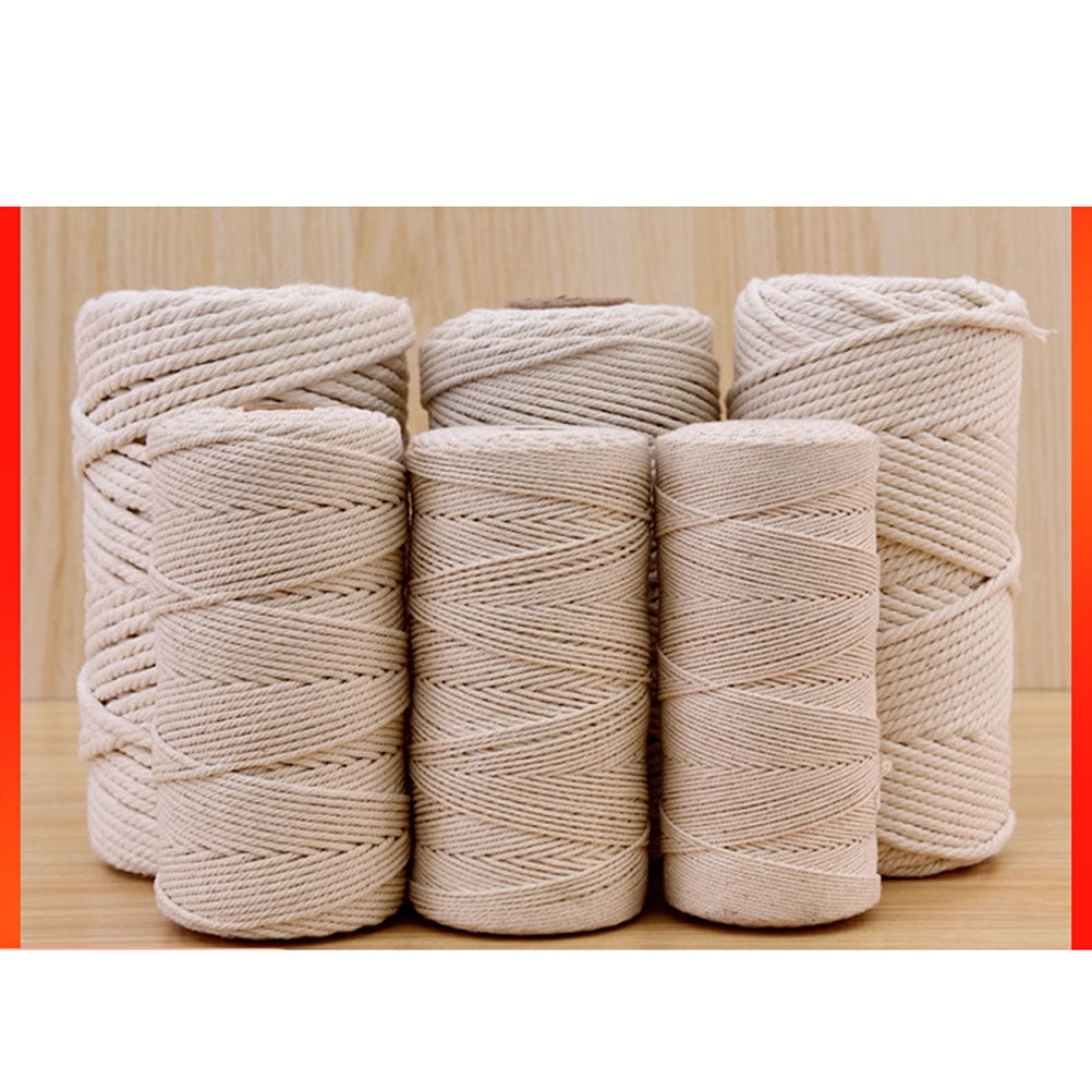 HOOWIFFY Beige Cotton Twine Cord for Macrame, Crafts, Projects, Wrapping, and Home Decoration Supplies