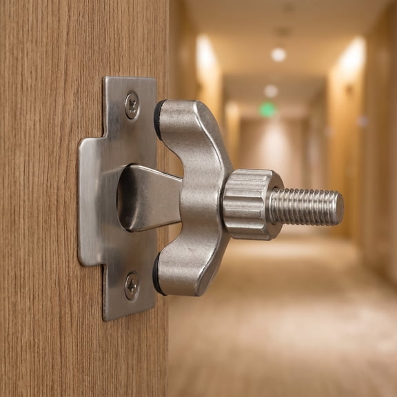 HOOWIFFY Door Security Devices Portable Door Lock Silver 1Pack Prevent Outside Opening