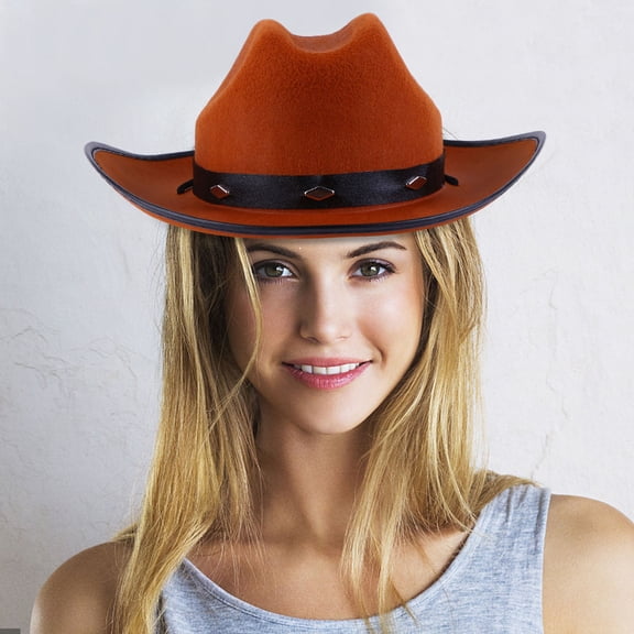 HOOWIFFY Men's Western Hat 1-Pack, Polyester Felt Hat for Hiking, Outdoor Adventures and Casual Wear