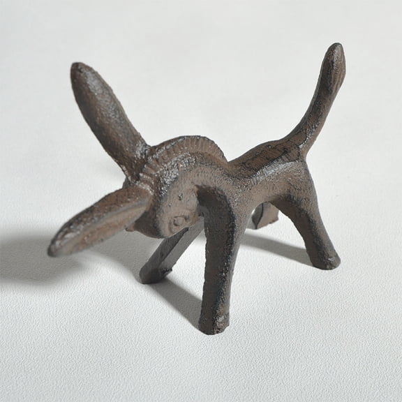 HOOWIFFY Elegant Wrought Iron Donkey Sculpture 1Pack Home Decor Ornament
