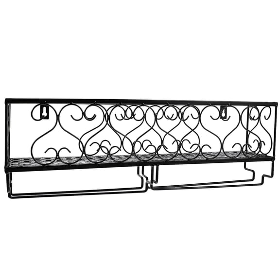 HOOWIFFY 1Pack Metal Wall-mounted Design Wine Bottle Storage Rack For Homeowners