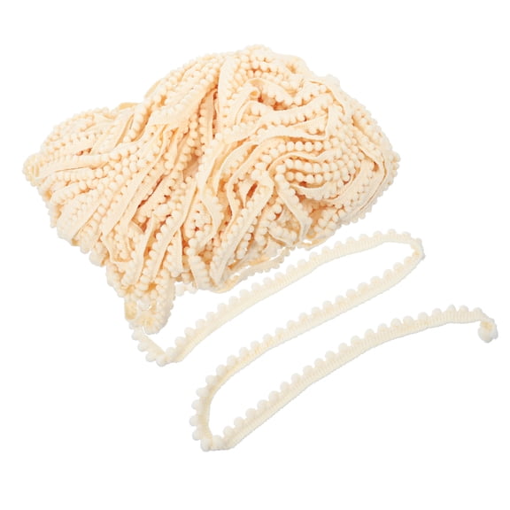 HOOWIFFY Beige Polyester Fringe Tassel Trim for Sewing, Clothing, Crafting, and Home Decor Projects