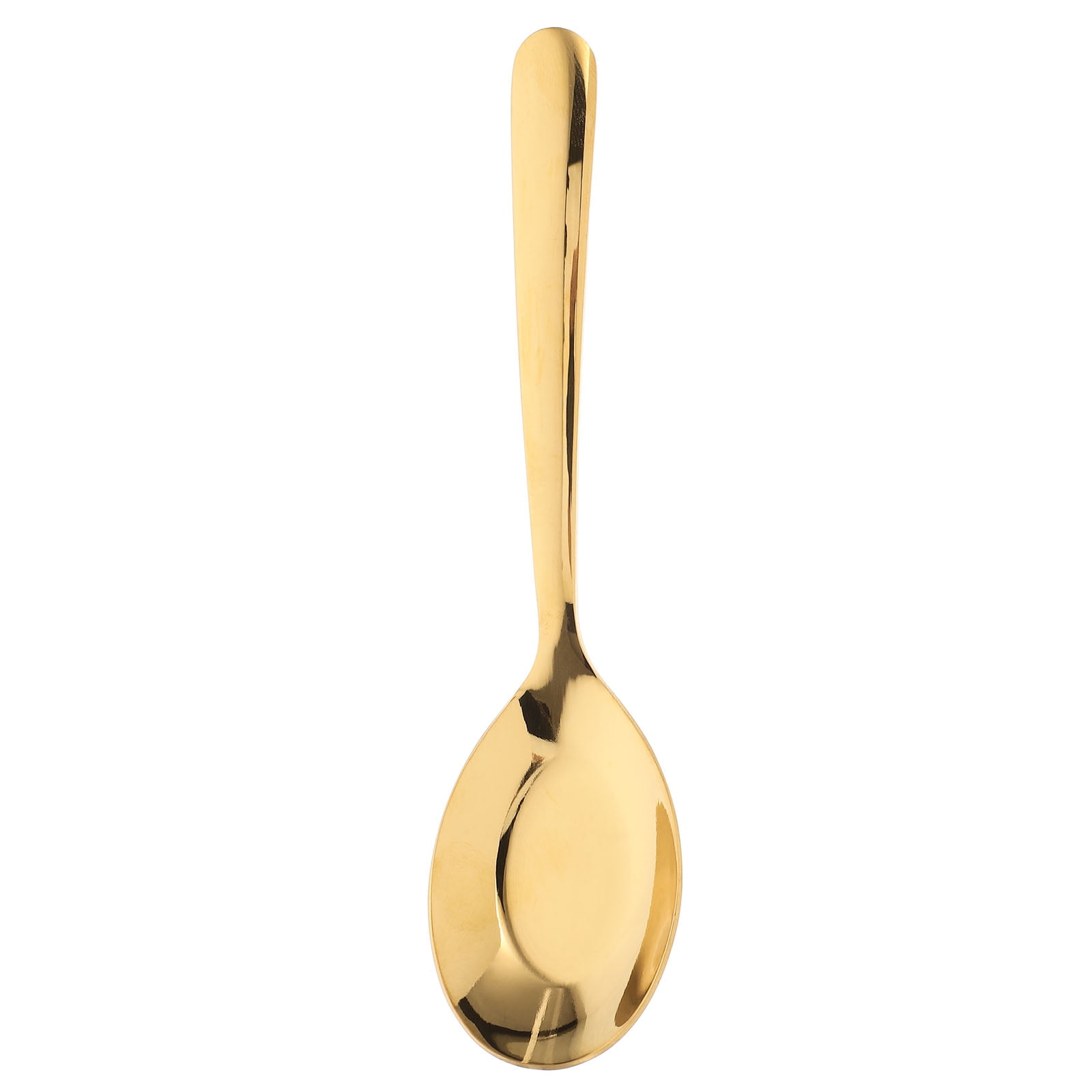 HOOWIFFY Asian Soup Spoon Flat Bottom Stainless Steel Golden 1Pcs 6.3X1 ...