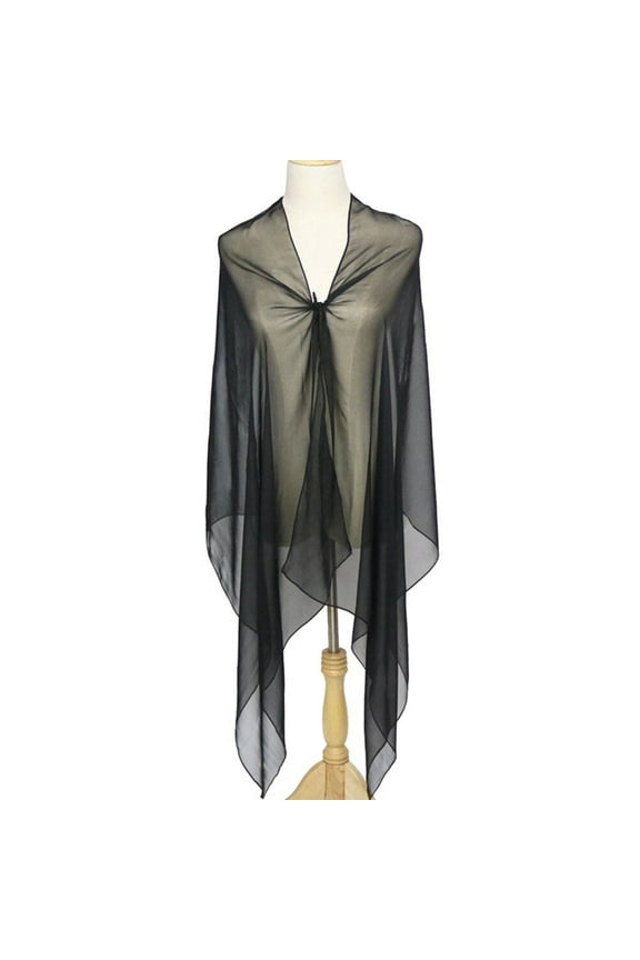 Sunscreen Scarf Solid Color Lightweight Dual-Use Scarf for All Seasons Black