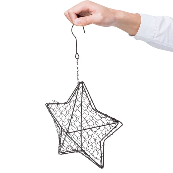 HOOWIFFY Iron Wire Wall Planter Basket Hanging Flower Pot Holder Decorative Space-Saving for Indoor and Outdoor Use, 1 Piece