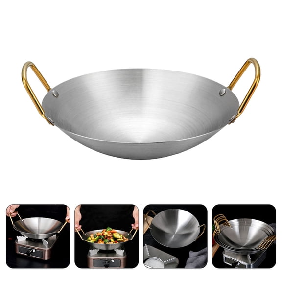 HOOWIFFY Stainless Steel Double Handle Cooking Pot, Kitchen Cookware, Easy to Clean, Ideal for Home Use, 1 Piece