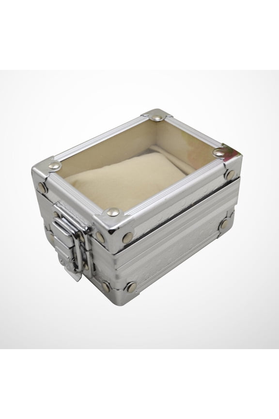 1Pack present Box Watch Holder Case Metal for Women and Accessories 4.3x2.8x2.2in