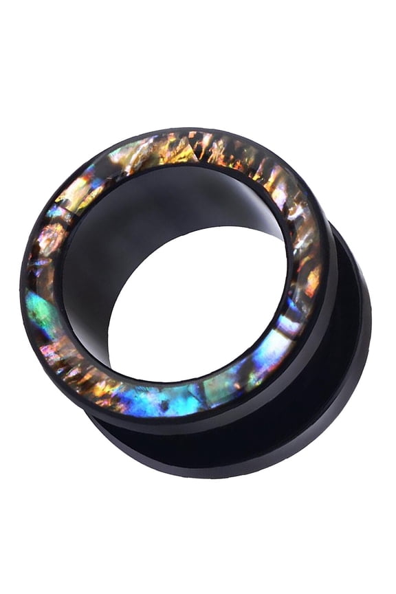 1Pair Black Acrylic Ear Tunnel Plugs Safe Comfortable Ear Jewelry for Woman