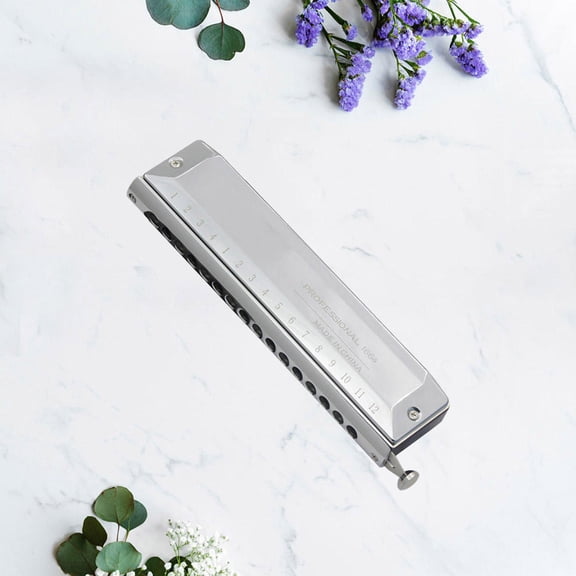 HOOWIFFY 1Pc 16 Hole Harmonica Silver with for Playing Music