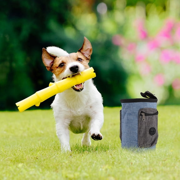 HOOWIFFY Blue Dog Treat Pouch Durable Cationic Linen Adjustable Waist for Training