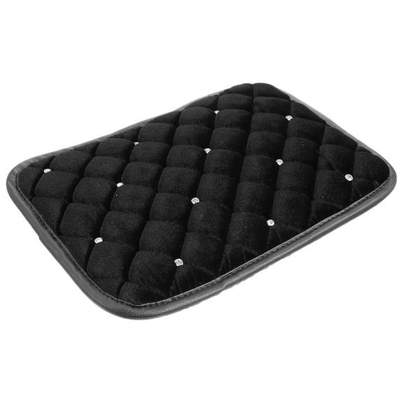 HOOWIFFY 1Pc Black Rhinestone Armrest Cushion Durable Auto Armrest Protector for Car Interior
