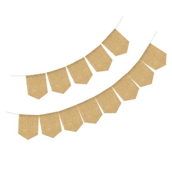 HOOWIFFY 1Pc DIY Blank Banner in Khaki Fabric for Wedding and Party Decoration Use