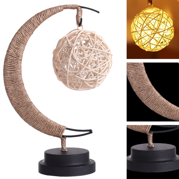 HOOWIFFY Decorative Battery Powered Iron Lamp in Khaki Color, Portable Lighting for Home, Office, and Friends