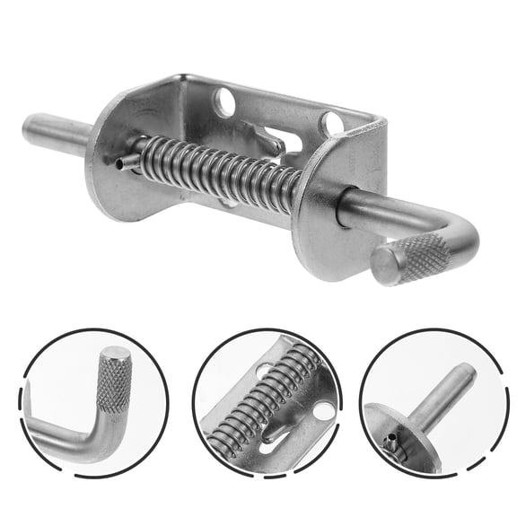 HOOWIFFY Heavy Duty Stainless Steel Spring Latch Door Lock for Home Security and Safety, 1 Piece