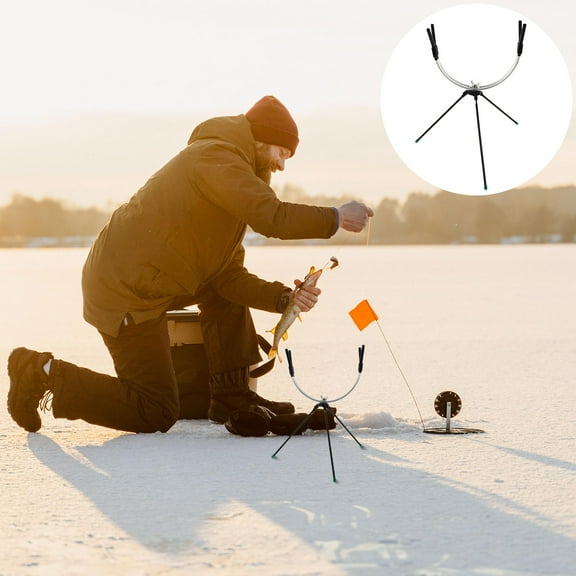 HOOWIFFY Metal Fishing Rod Rack Detachable Holder for Ice Fishing and Outdoor Storage Organizer