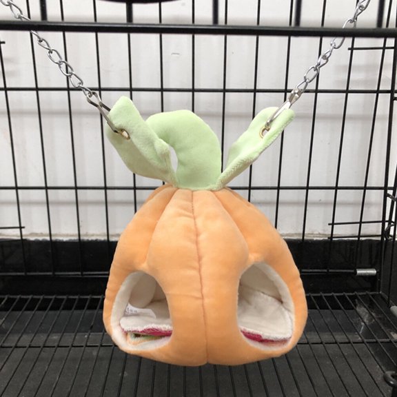 HOOWIFFY 1Pc Small Animal Bed Pumpkin Shape Warm Cushion for Mice Rats Hedgehog