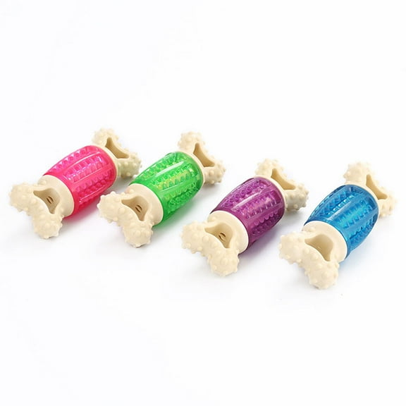 HOOWIFFY Teething Toy Puppy Dog Face Pattern Bone Shape Pet Toy Nylon 1Pc