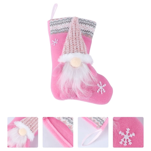 HOOWIFFY Plush Stocking Pouch Hanging Decor for Fireplace Mantel Holiday Christmas Decoration