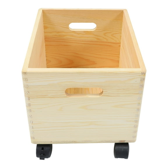 HOOWIFFY 1Pc Stylish Wood Storage Box Multi-Functional Sundries Holder with ABS Material