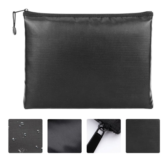 HOOWIFFY Black Portable File Folder Bag, 1 Pack - Storage Organizer for Office, Workers, and Students