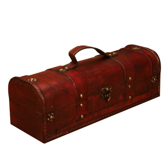 HOOWIFFY Vintage Wooden Wine Case with Elegant Design for Home Decor, Assorted Colors, 1 Piece Storage Box