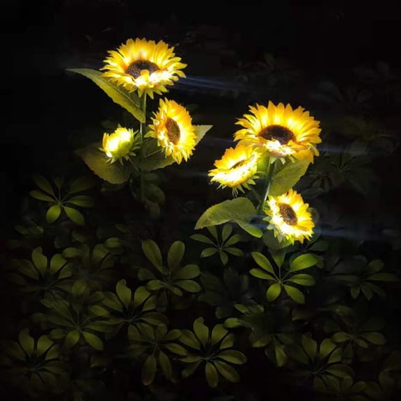 HOOWIFFY Sunflower Solar Light LED Waterproof Yellow for Garden Decor 1Pc