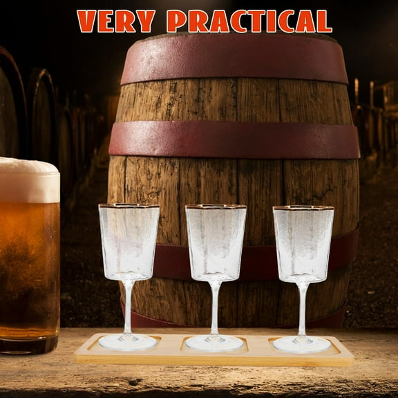 HOOWIFFY Beer Flight Glass Set with Rectangular Tasting Board for Professional Beer Sampling and Tasting