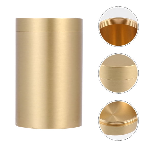 HOOWIFFY 1Pcs Copper Tea Storage Jar Moisture-proof Tea Can for Home Use