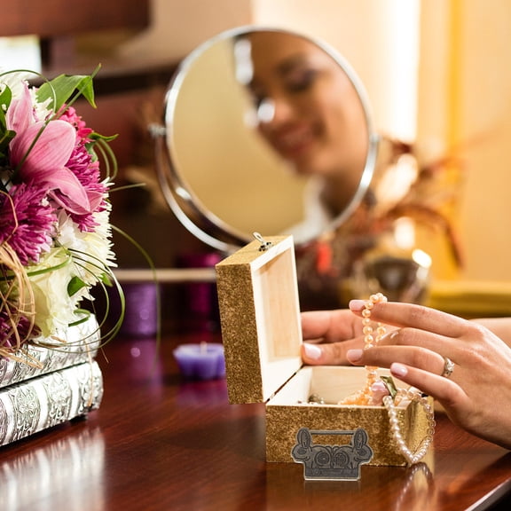 HOOWIFFY Jewelry Case Latch Antique Style Zinc Alloy Dark Brown 1Pcs