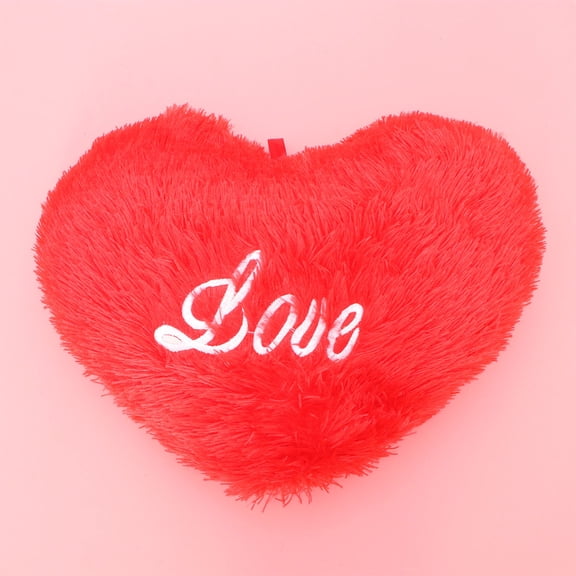 HOOWIFFY Heart Shaped Decorative Throw Pillow Soft Red Cushion for Comfortable Seating and Home Family Decor
